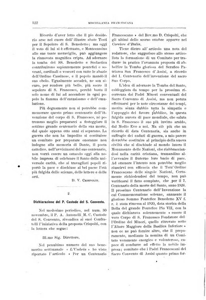 Miscellanea francescana di storia, di lettere, di arti