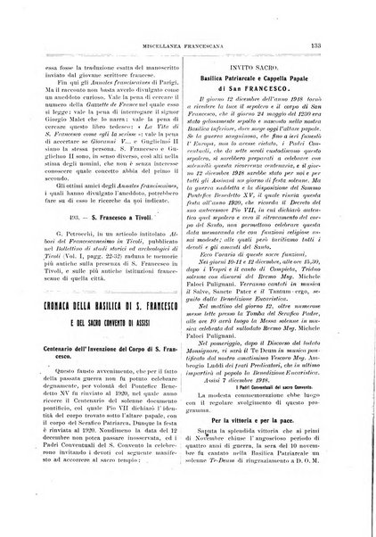 Miscellanea francescana di storia, di lettere, di arti