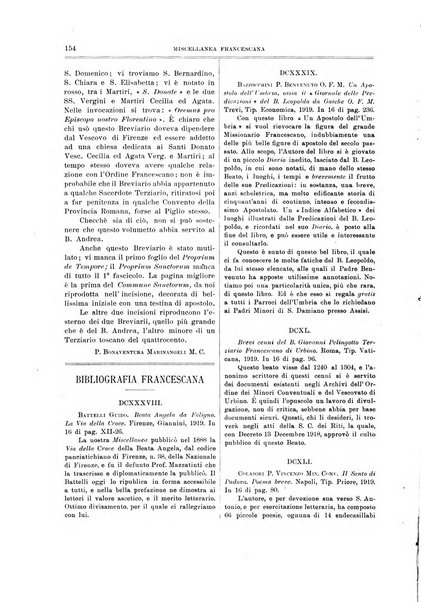 Miscellanea francescana di storia, di lettere, di arti