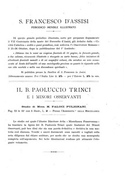 Miscellanea francescana di storia, di lettere, di arti