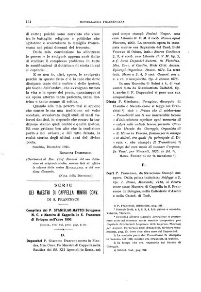 Miscellanea francescana di storia, di lettere, di arti