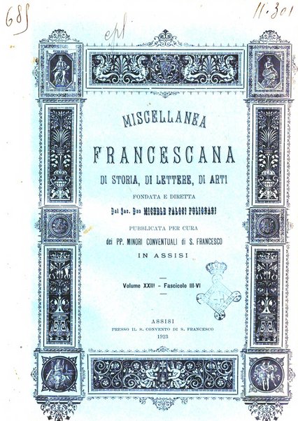 Miscellanea francescana di storia, di lettere, di arti