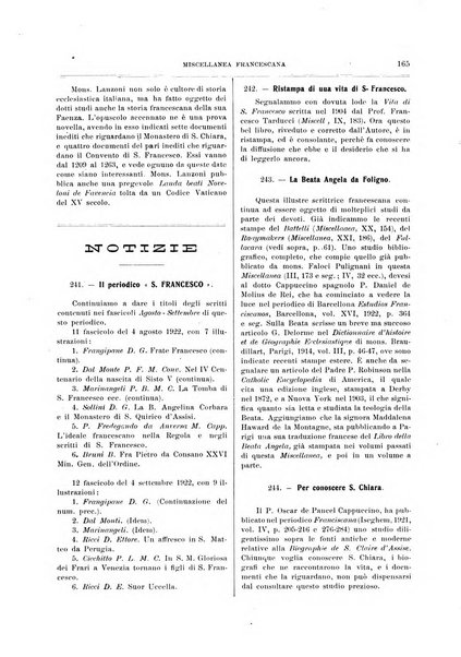 Miscellanea francescana di storia, di lettere, di arti