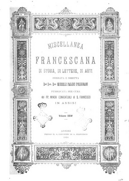 Miscellanea francescana di storia, di lettere, di arti