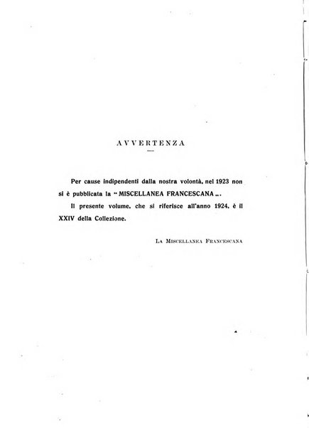 Miscellanea francescana di storia, di lettere, di arti