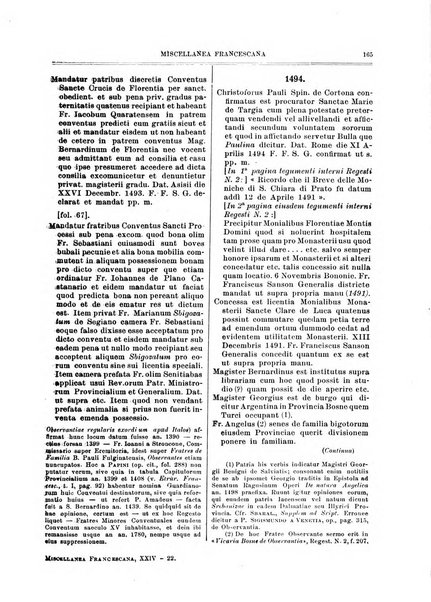 Miscellanea francescana di storia, di lettere, di arti