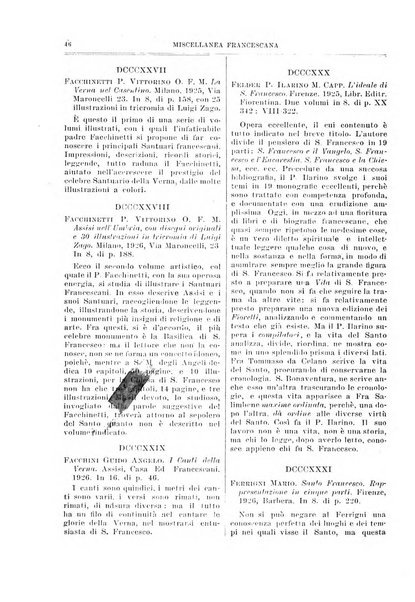 Miscellanea francescana di storia, di lettere, di arti