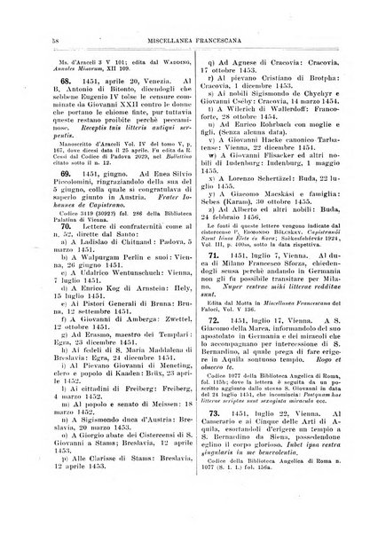 Miscellanea francescana di storia, di lettere, di arti