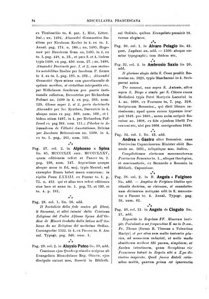 Miscellanea francescana di storia, di lettere, di arti