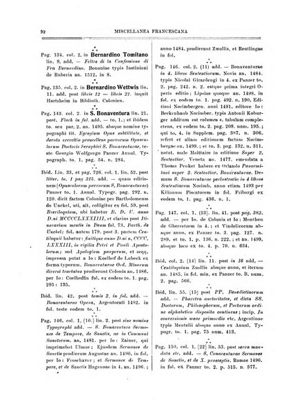 Miscellanea francescana di storia, di lettere, di arti