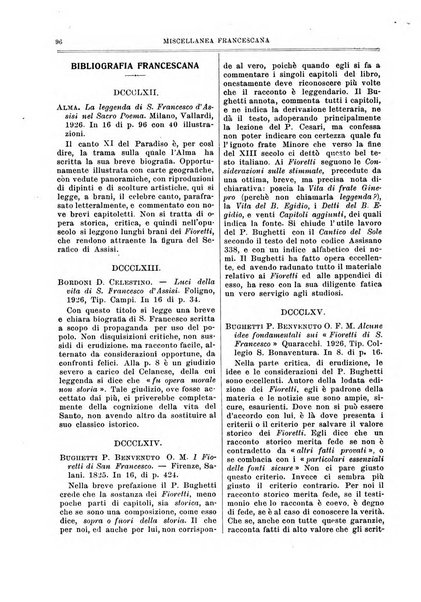 Miscellanea francescana di storia, di lettere, di arti