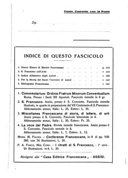 Miscellanea francescana di storia, di lettere, di arti