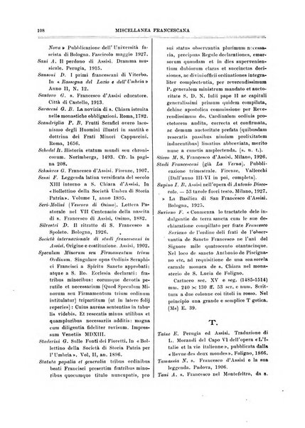 Miscellanea francescana di storia, di lettere, di arti