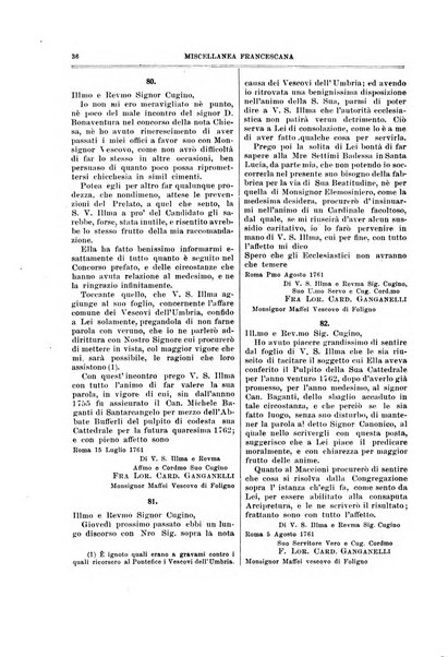 Miscellanea francescana di storia, di lettere, di arti