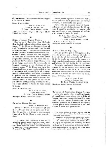 Miscellanea francescana di storia, di lettere, di arti