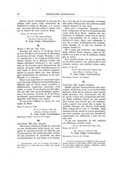 Miscellanea francescana di storia, di lettere, di arti