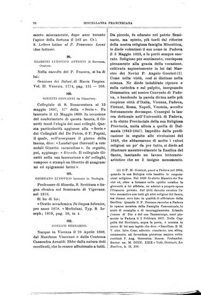 Miscellanea francescana di storia, di lettere, di arti