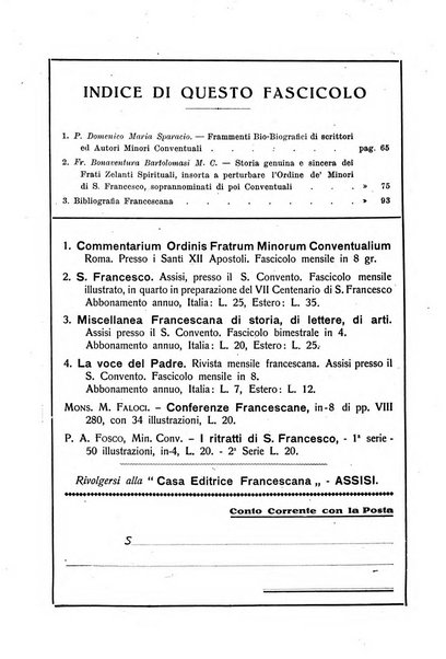 Miscellanea francescana di storia, di lettere, di arti