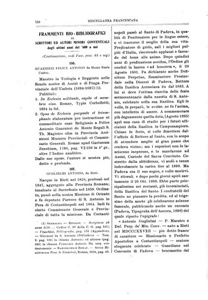 Miscellanea francescana di storia, di lettere, di arti