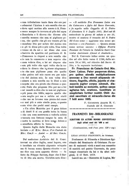 Miscellanea francescana di storia, di lettere, di arti