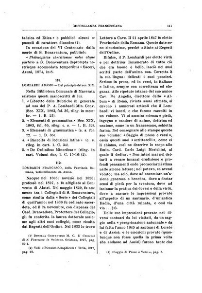 Miscellanea francescana di storia, di lettere, di arti