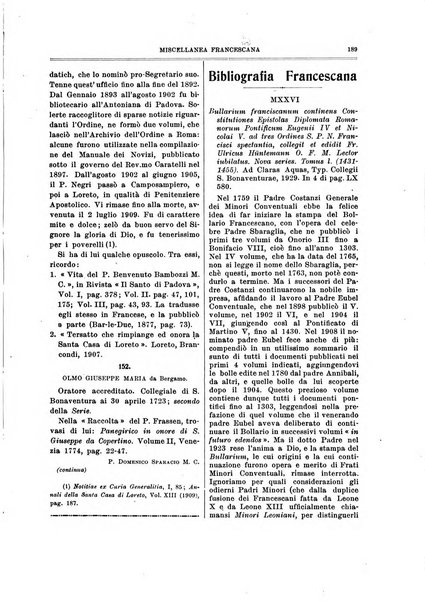 Miscellanea francescana di storia, di lettere, di arti