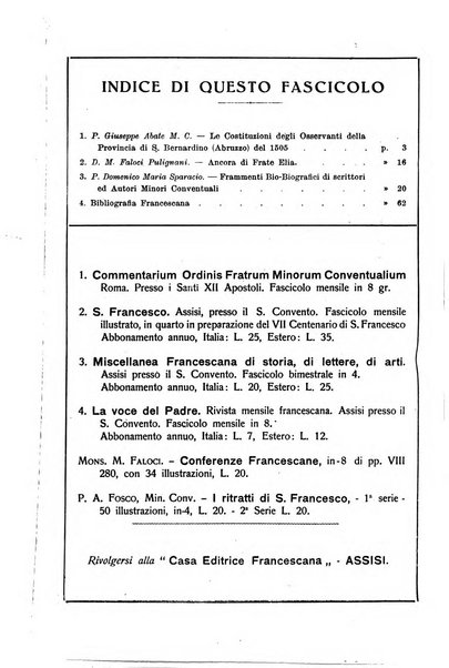 Miscellanea francescana di storia, di lettere, di arti