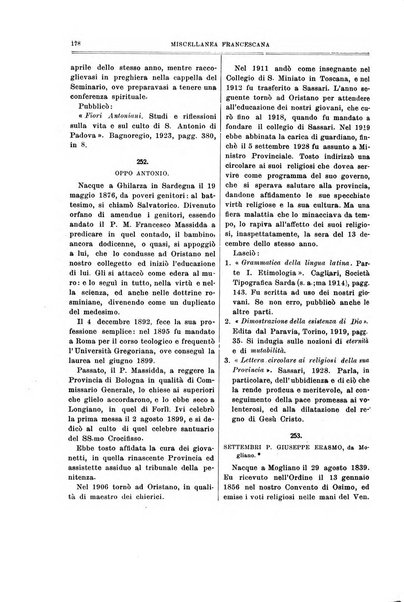 Miscellanea francescana di storia, di lettere, di arti