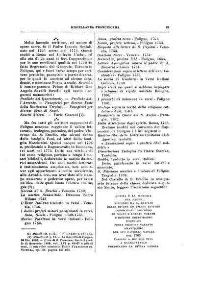 Miscellanea francescana di storia, di lettere, di arti