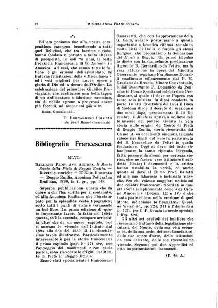 Miscellanea francescana di storia, di lettere, di arti