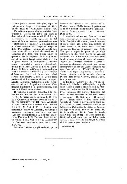 Miscellanea francescana di storia, di lettere, di arti