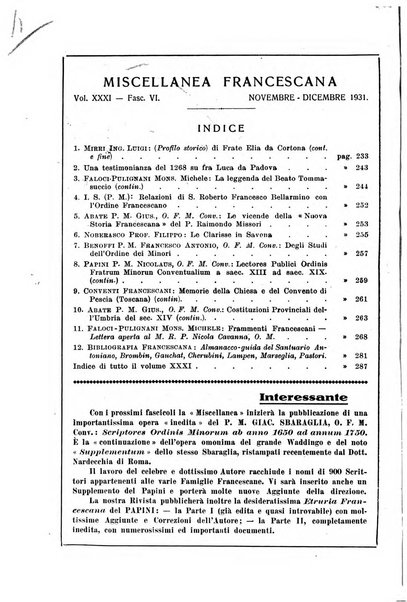 Miscellanea francescana di storia, di lettere, di arti