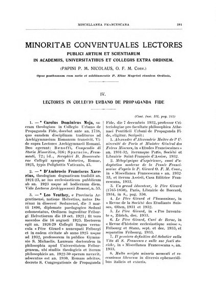 Miscellanea francescana di storia, di lettere, di arti