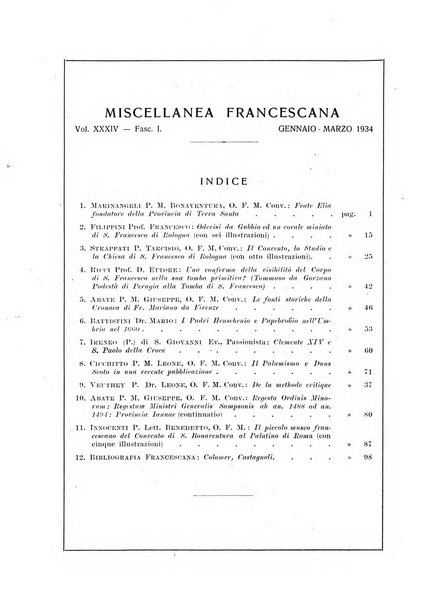 Miscellanea francescana di storia, di lettere, di arti