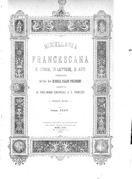 Miscellanea francescana di storia, di lettere, di arti