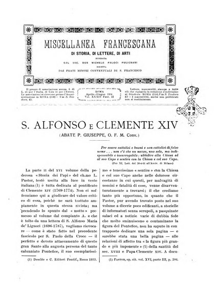 Miscellanea francescana di storia, di lettere, di arti