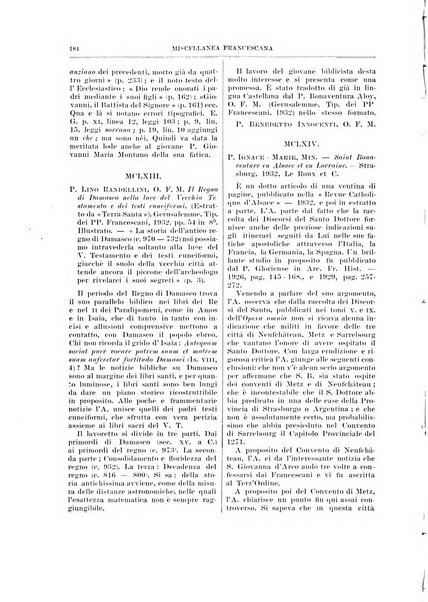 Miscellanea francescana di storia, di lettere, di arti