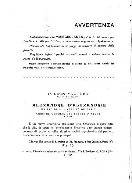 Miscellanea francescana di storia, di lettere, di arti