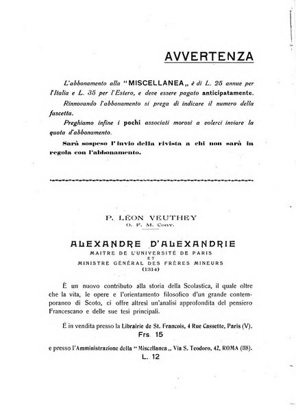 Miscellanea francescana di storia, di lettere, di arti