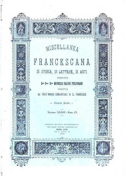 Miscellanea francescana di storia, di lettere, di arti