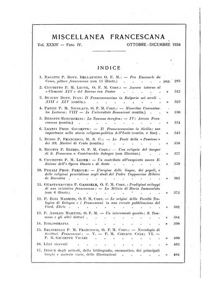 Miscellanea francescana di storia, di lettere, di arti