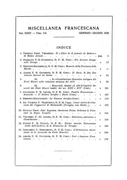 Miscellanea francescana di storia, di lettere, di arti