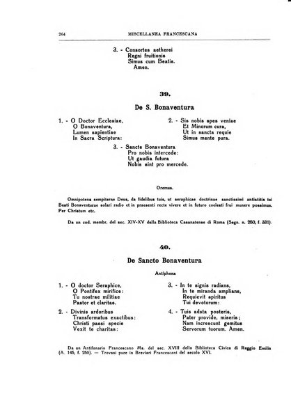 Miscellanea francescana di storia, di lettere, di arti