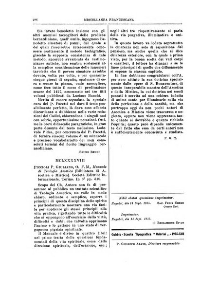 Miscellanea francescana di storia, di lettere, di arti