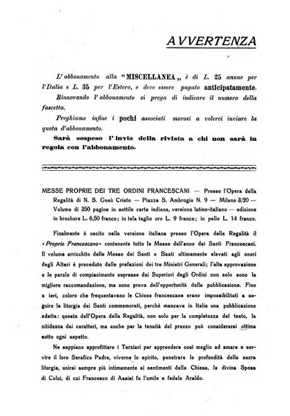 Miscellanea francescana di storia, di lettere, di arti