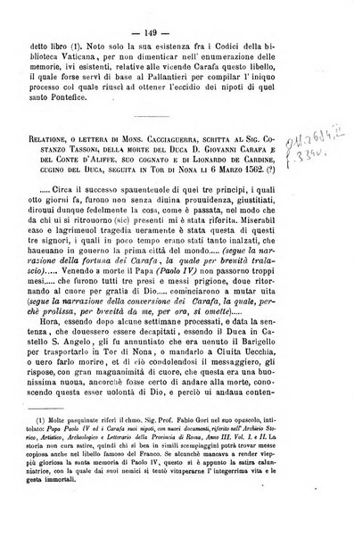 Miscellanea storica romana od archivio di storia medioevale ed ecclesiastica rivista periodica del conte Francesco Cristofori