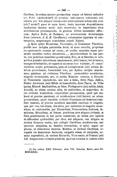 Miscellanea storica romana od archivio di storia medioevale ed ecclesiastica rivista periodica del conte Francesco Cristofori