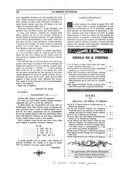 Le missioni cattoliche rivista quindicinale