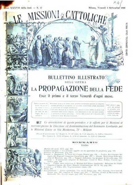 Le missioni cattoliche rivista quindicinale