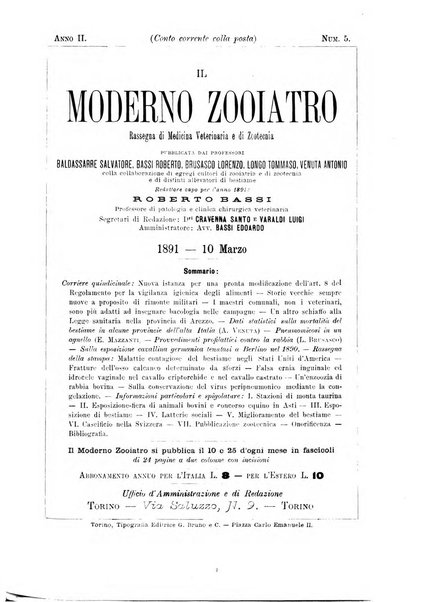 Il moderno zooiatro rassegna di medicina veterinaria e di zootecnia